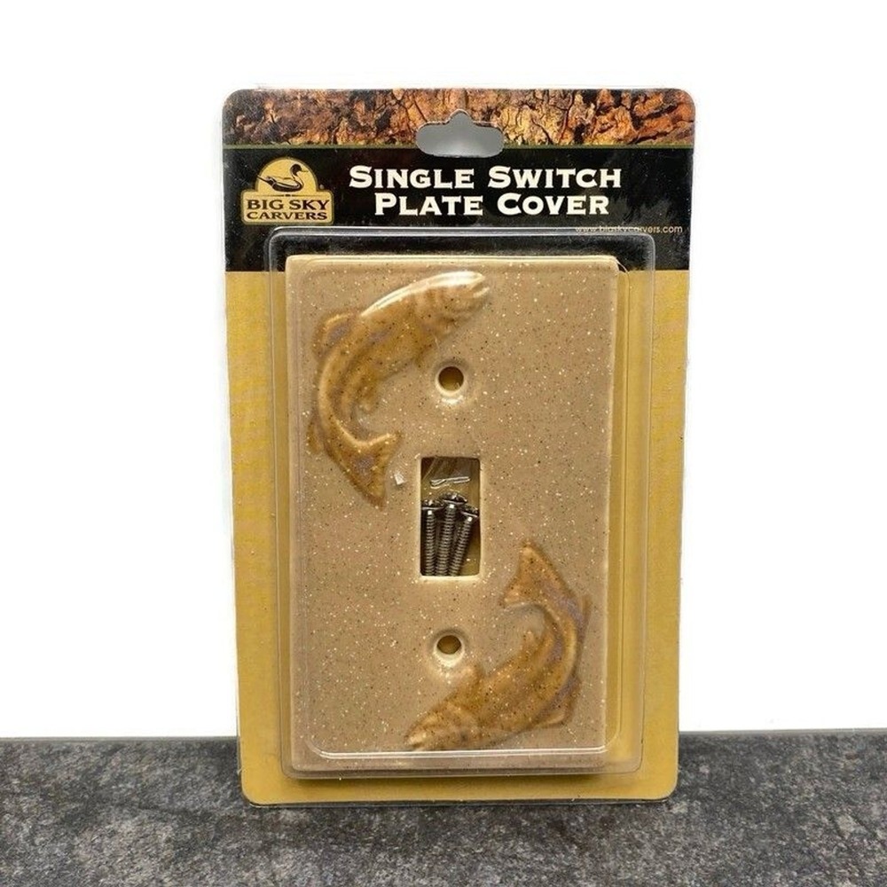 New‎ Big Sky Carvers Fusion Trout Faux Stone Single Switch Cover Plate Montana